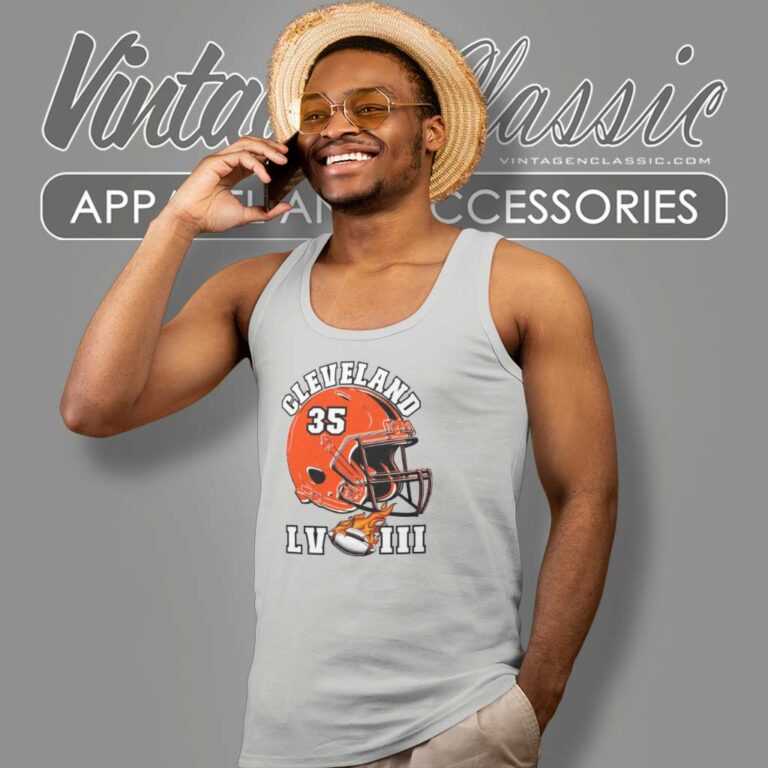 Cleveland Browns Super Bowl Lviii Helmet Tank Top Racerback Cleveland Browns Super Bowl Lviii Helmet Tank Top Racerback