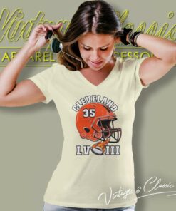 Cleveland Browns Super Bowl Lviii Helmet V Neck TShirt