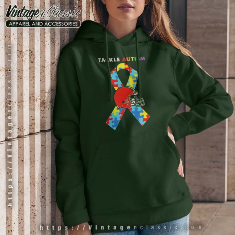 Cleveland Browns Tackle Autism Awareness Hoodie Women Cleveland Browns Tackle Autism Awareness Hoodie Women