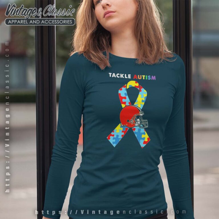 Cleveland Browns Tackle Autism Awareness Longsleeves Cleveland Browns Tackle Autism Awareness Longsleeves