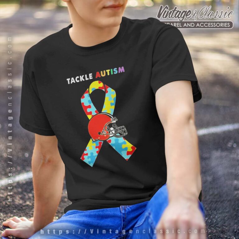 Cleveland Browns Tackle Autism Awareness Tshirt Cleveland Browns Tackle Autism Awareness Tshirt