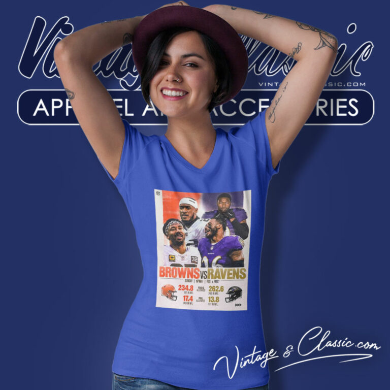 Cleveland Browns Vs Baltimore Ravens Game Day Football 2023 V Neck TShirt Cleveland Browns Vs Baltimore Ravens Game Day Football 2023 V Neck TShirt