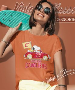 Cleveland Cavaliers Basketball Snoopy Dog Driving Car Women T Shirt