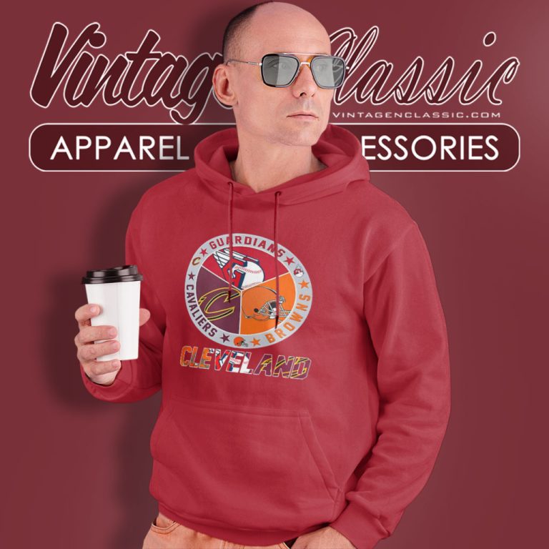 Cleveland Cavaliers Browns Guardians 3 Teams Sports Circle Logo Hoodie Cleveland Cavaliers Browns Guardians 3 Teams Sports Circle Logo Hoodie