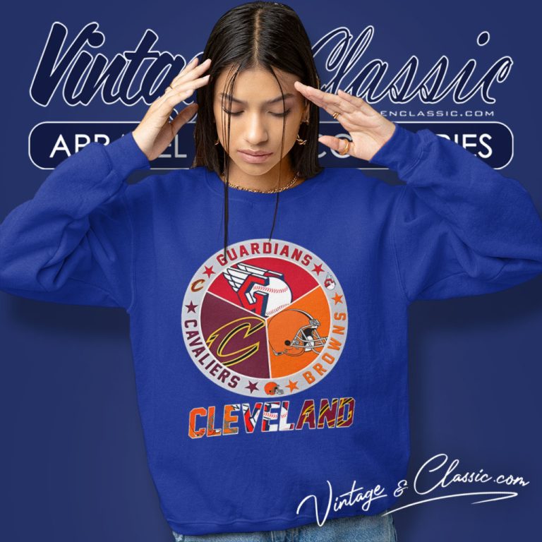 Cleveland Cavaliers Browns Guardians 3 Teams Sports Circle Logo Sweatshirt Cleveland Cavaliers Browns Guardians 3 Teams Sports Circle Logo Sweatshirt