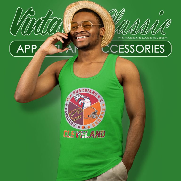 Cleveland Cavaliers Browns Guardians 3 Teams Sports Circle Logo Tank Top Racerback Cleveland Cavaliers Browns Guardians 3 Teams Sports Circle Logo Tank Top Racerback