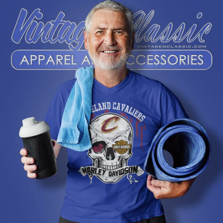 Cleveland Cavaliers Harley Davidson Skull V Neck TShirt Cleveland Cavaliers Harley Davidson Skull V Neck TShirt