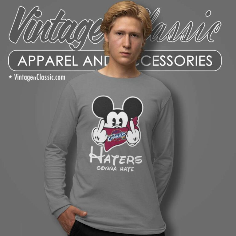 Cleveland Cavaliers Haters Gonna Hate Mickey Mouse Long Sleeve Tee Cleveland Cavaliers Haters Gonna Hate Mickey Mouse Long Sleeve Tee