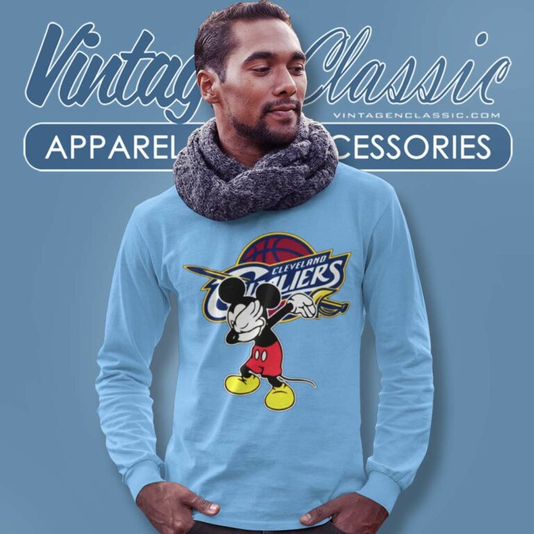 Cleveland Cavaliers Nba Basketball Dabbing Mickey Long Sleeve Tee Cleveland Cavaliers Nba Basketball Dabbing Mickey Long Sleeve Tee