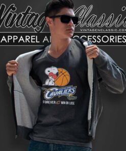 Cleveland Cavaliers Peanuts Snoopy Shirt Forever Win Or Lose V Neck TShirt