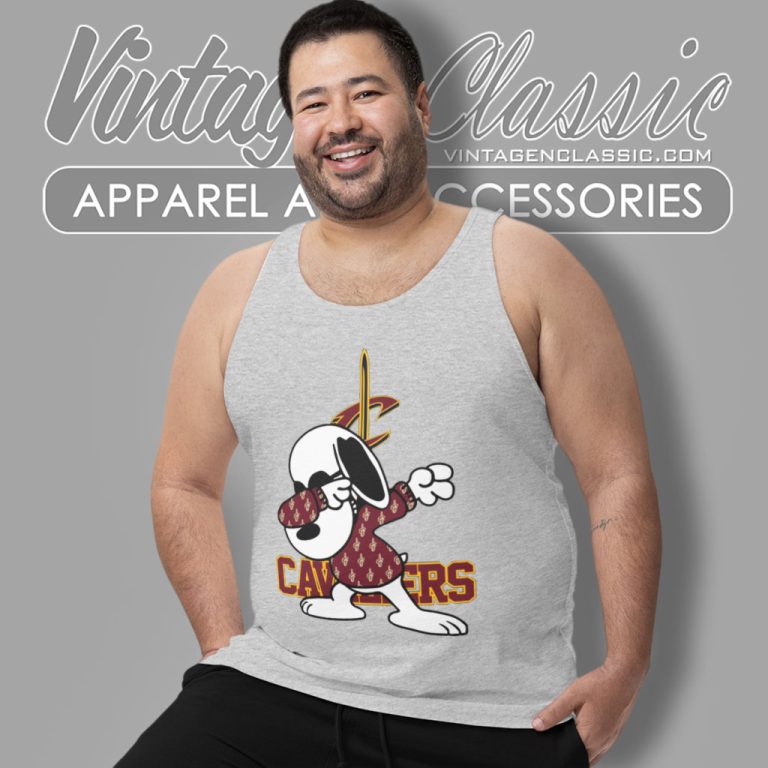 Cleveland Cavaliers Snoopy Dabbing Tank Top Racerback Cleveland Cavaliers Snoopy Dabbing Tank Top Racerback