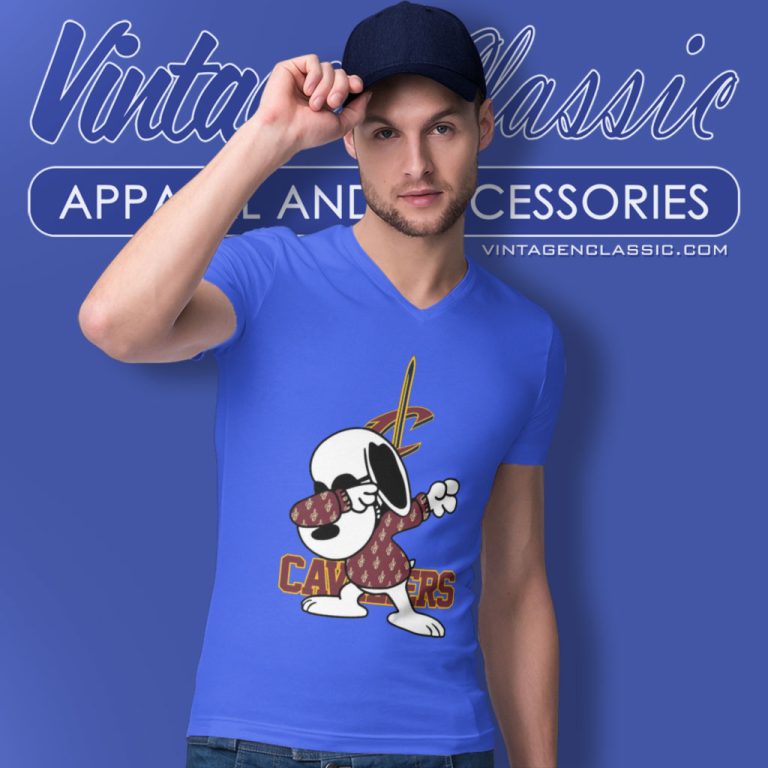Cleveland Cavaliers Snoopy Dabbing V Neck TShirt Cleveland Cavaliers Snoopy Dabbing V Neck TShirt
