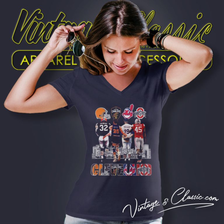Cleveland City Champion Legend Signatures V Neck TShirt Cleveland City Champion Legend Signatures V Neck TShirt