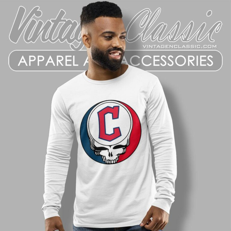 Cleveland Guardians Grateful Dead Steal Your Face Long Sleeve Tee Cleveland Guardians Grateful Dead Steal Your Face Long Sleeve Tee