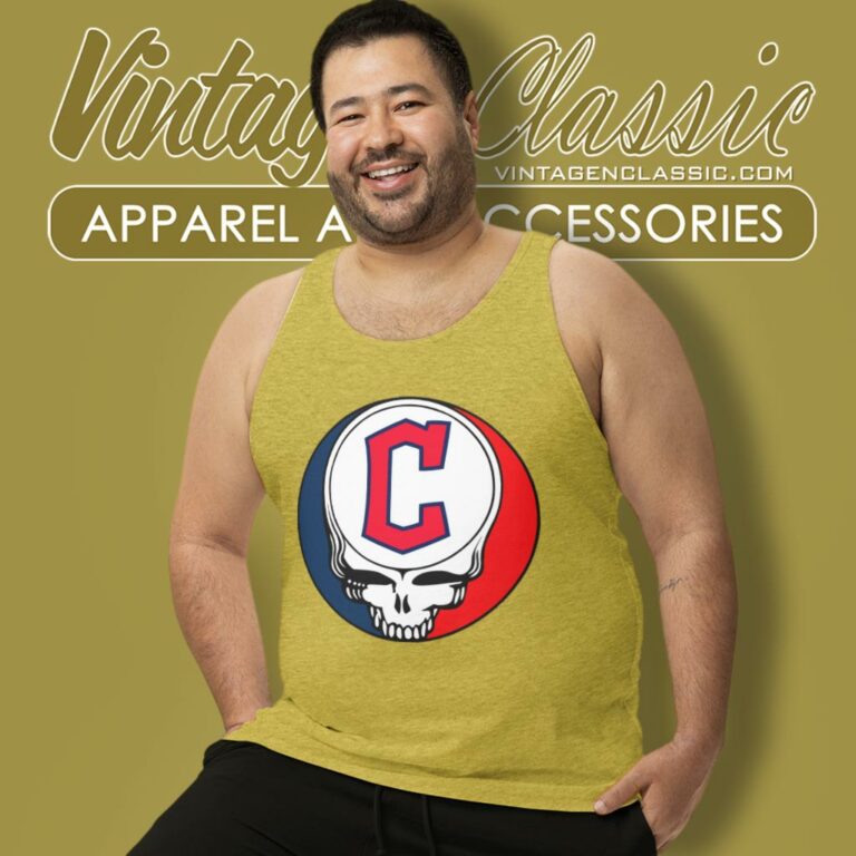 Cleveland Guardians Grateful Dead Steal Your Face Tank Top Racerback Cleveland Guardians Grateful Dead Steal Your Face Tank Top Racerback