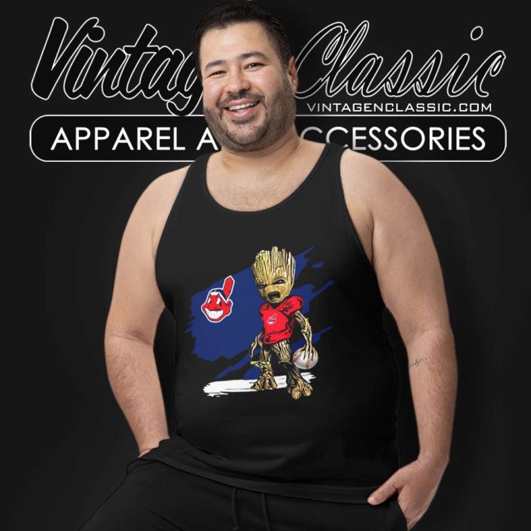 Cleveland Indians Angry Baby Groot Tank Top Racerback Cleveland Indians Angry Baby Groot Tank Top Racerback