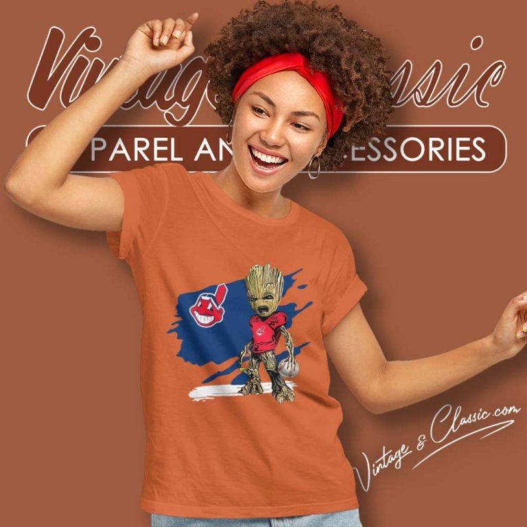 Cleveland Indians Angry Baby Groot Women TShirt Cleveland Indians Angry Baby Groot Women TShirt