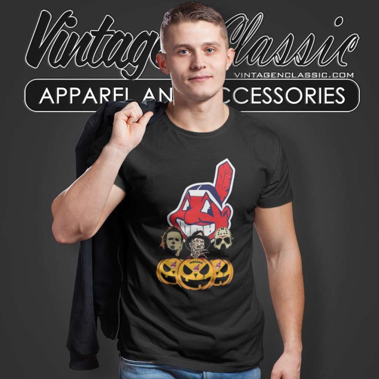 Cleveland Indians Halloween Horror Movie Pumpkin T Shirt Cleveland Indians Halloween Horror Movie Pumpkin T Shirt