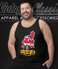 Cleveland Indians Halloween Horror Movie Pumpkin Tank Top Racerback