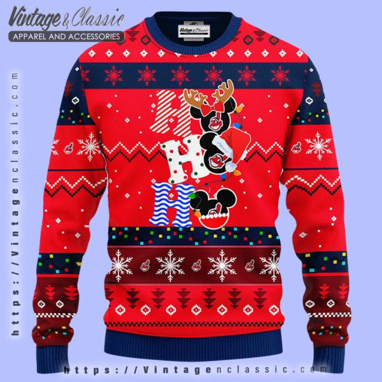 Cleveland Indians Hohoho Mickey Ugly Christmas Sweater Ugly Christmas Sweater Cleveland Indians Hohoho Mickey Ugly Christmas Sweater Ugly Christmas Sweater