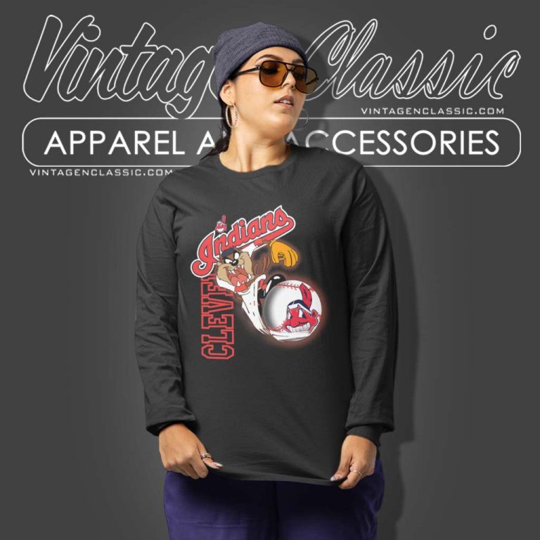 Cleveland Indians Tasmanian Devil Taz Long Sleeve Tee Cleveland Indians Tasmanian Devil Taz Long Sleeve Tee