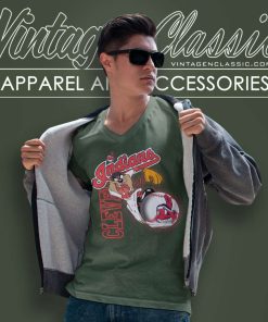 Cleveland Indians Tasmanian Devil Taz V Neck TShirt