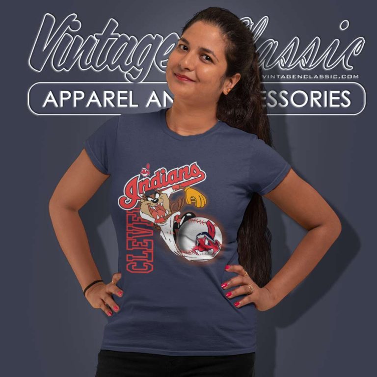 Cleveland Indians Tasmanian Devil Taz Women TShirt Cleveland Indians Tasmanian Devil Taz Women TShirt