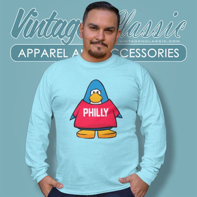 Club Penguin Philadelphia 76ers Basketball Long Sleeve Tee Club Penguin Philadelphia 76ers Basketball Long Sleeve Tee