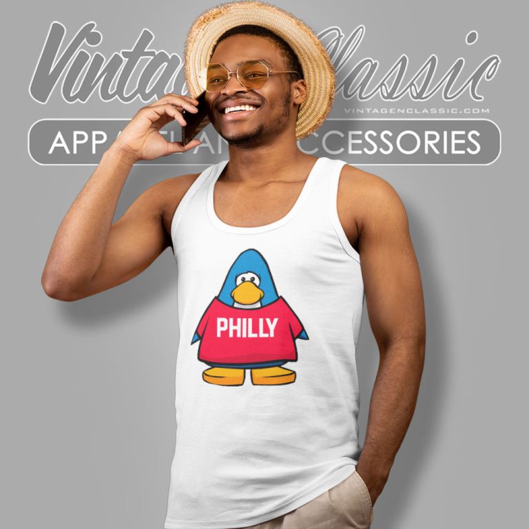 Club Penguin Philadelphia 76ers Basketball Tank Top Racerback Club Penguin Philadelphia 76ers Basketball Tank Top Racerback