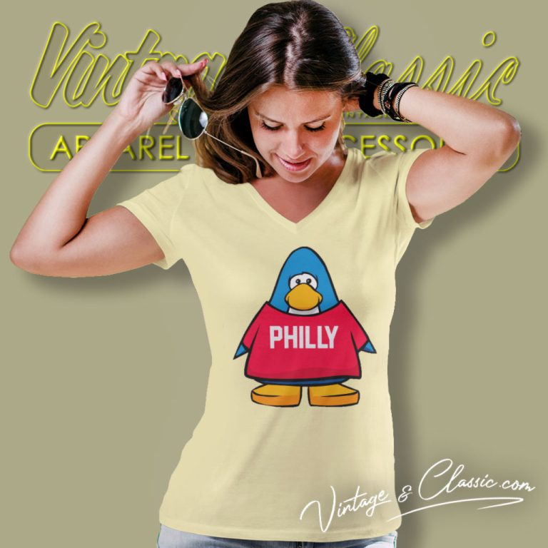 Club Penguin Philadelphia 76ers Basketball V Neck TShirt Club Penguin Philadelphia 76ers Basketball V Neck TShirt