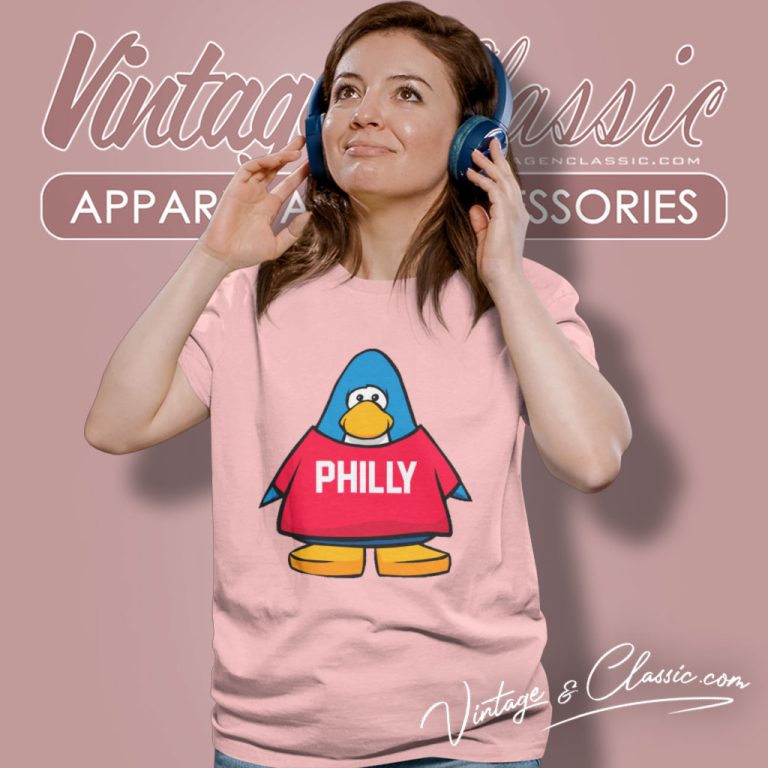 Club Penguin Philadelphia 76ers Basketball Women T Shirt Club Penguin Philadelphia 76ers Basketball Women T Shirt