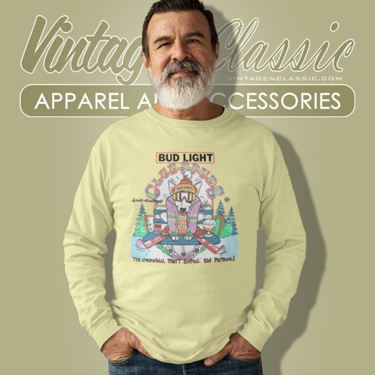 Club Spuds Mackenzie Bud Light Beer Long Sleeve Tee Club Spuds Mackenzie Bud Light Beer Long Sleeve Tee