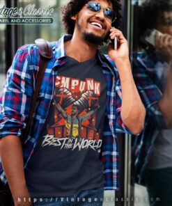 Cm Punk Best In The World Shirt Aew All Elite Wrestling Crate Exclusive V Neck TShirt