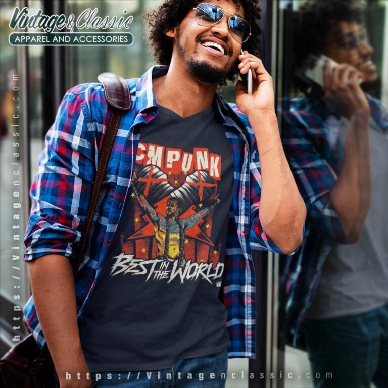 Cm Punk Best In The World Shirt Aew All Elite Wrestling Crate Exclusive V Neck TShirt Cm Punk Best In The World Shirt Aew All Elite Wrestling Crate Exclusive V Neck TShirt