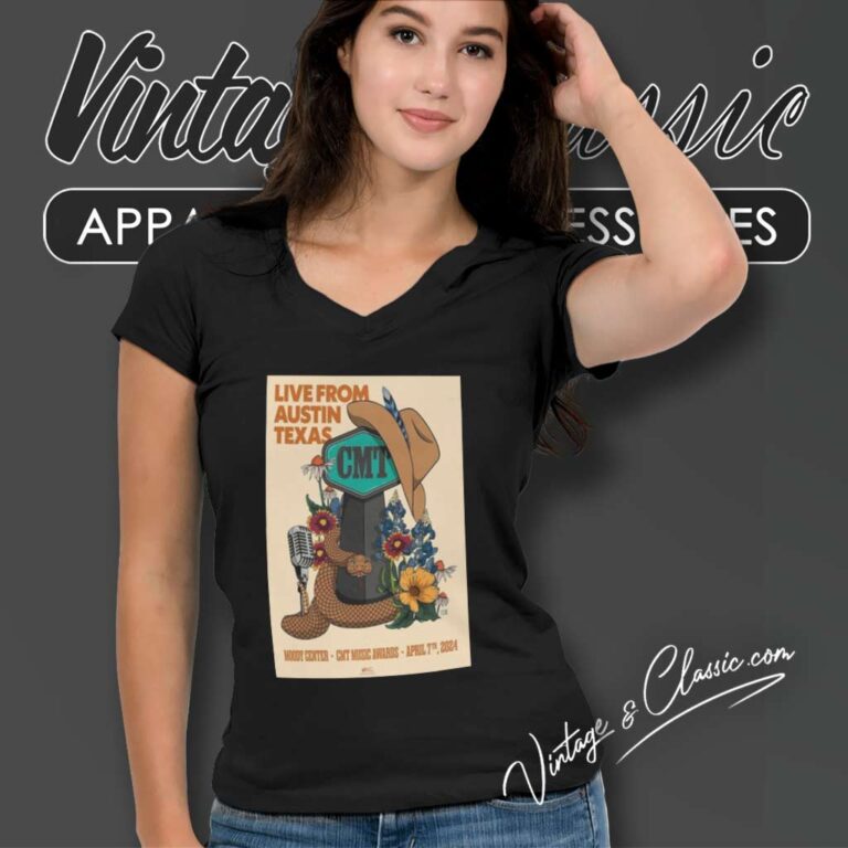 Cmt Music Awards April 7 2024 Moody Center Austin Tx Poster V Neck TShirt Cmt Music Awards April 7 2024 Moody Center Austin Tx Poster V Neck TShirt