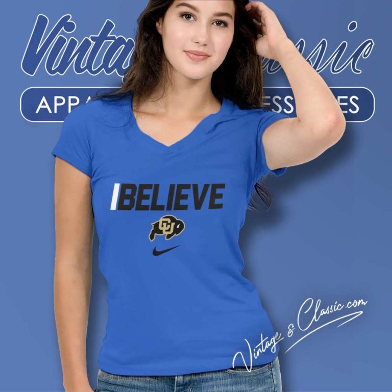 Coach Prime Believe Colorado Buffaloes Logo V Neck TShirt Coach Prime Believe Colorado Buffaloes Logo V Neck TShirt