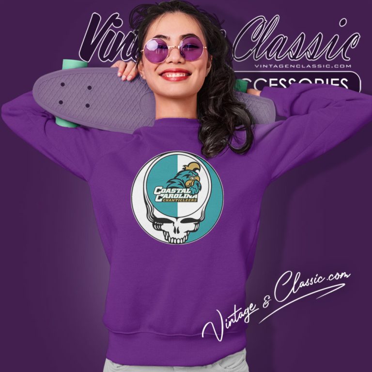 Coastal Carolina Chanticleers Grateful Dead Steal Your Face Sweatshirt Coastal Carolina Chanticleers Grateful Dead Steal Your Face Sweatshirt