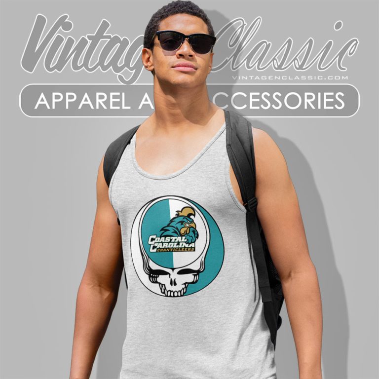 Coastal Carolina Chanticleers Grateful Dead Steal Your Face Tank Top Racerback Coastal Carolina Chanticleers Grateful Dead Steal Your Face Tank Top Racerback