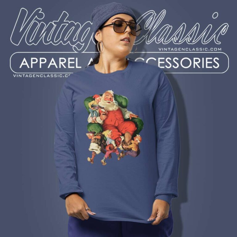 Coca Cola Santa Clause Christmas Scene Long Sleeve Tee Coca Cola Santa Clause Christmas Scene Long Sleeve Tee
