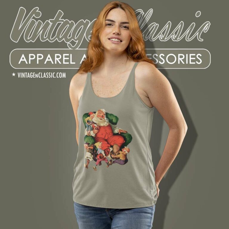 Coca Cola Santa Clause Christmas Scene Tank Top Racerback Coca Cola Santa Clause Christmas Scene Tank Top Racerback