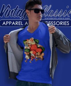 Coca Cola Santa Clause Christmas Scene V Neck TShirt