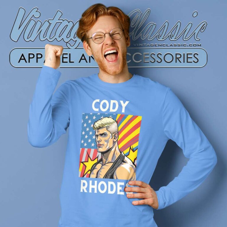 Cody Rhodes American Nightmare Cartoon Long Sleeve Tee Cody Rhodes American Nightmare Cartoon Long Sleeve Tee