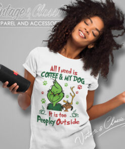 Coffee And Dog Grinch Christmas Women T Shirt