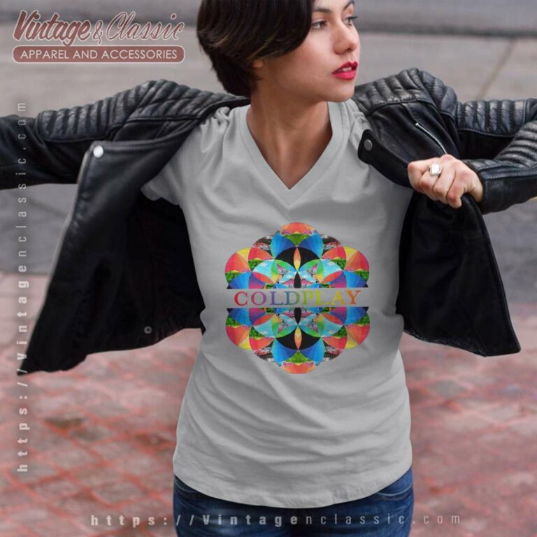 Coldplay Kaleidoscope Ep V Neck TShirt Coldplay Kaleidoscope Ep V Neck TShirt