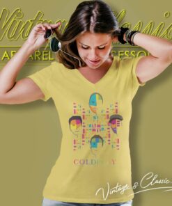 Coldplay Portrait Graphic V Neck TShirt