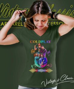 Coldplay Wave Rock Music V Neck TShirt