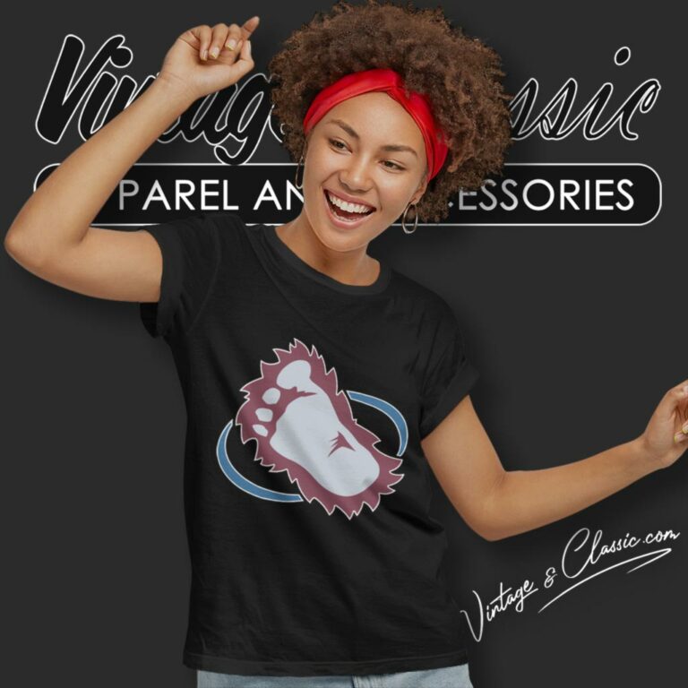 Colorado Avalanche Big Foot Step Logo Women T Shirt Colorado Avalanche Big Foot Step Logo Women T Shirt
