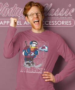 Colorado Avalanche Donald Duck Hockey Shirt 2 Colorado Avalanche Donald Duck Hockey Shirt Long Sleeve Tee