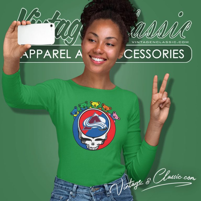 Colorado Avalanche Grateful Dead Steal Your Face Hockey Nhl Long Sleeve Tee Colorado Avalanche Grateful Dead Steal Your Face Hockey Nhl Long Sleeve Tee