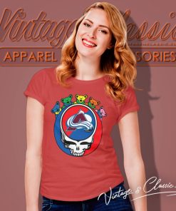 Colorado Avalanche Grateful Dead Steal Your Face Hockey Nhl Women T Shirt